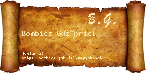 Bombicz Gábriel névjegykártya